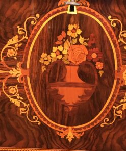 Neoclassical Secretary Desk- zoom on marquetry flowers- Styylish