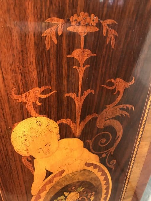 Neoclassical Secretary Desk- angel marquetry detail- Styylish