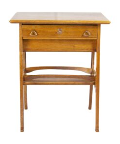 Art Nouveau Oakwood Sewing Table- front view- Styylish