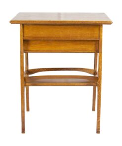 Art Nouveau Oakwood Sewing Table- back view- Styylish