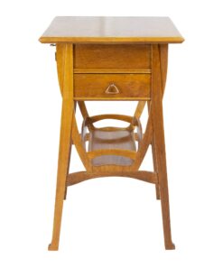 Art Nouveau Oakwood Sewing Table- side view right- Styylish