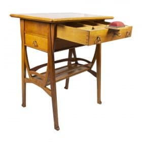 Art Nouveau Oakwood Sewing Table, Antique