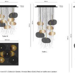 Suspension Lamp- gold and black in different sizes- Styylish