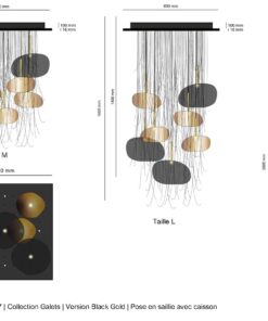 Suspension Lamp- gold and black in different sizes- Styylish