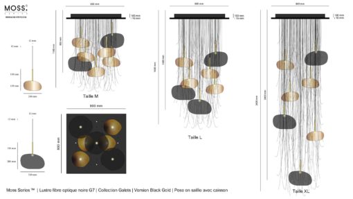 Suspension Lamp- gold and black in different sizes- Styylish