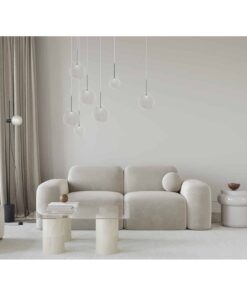 Round Glass Bubble Pendant Light- in a chic living room- Styylish