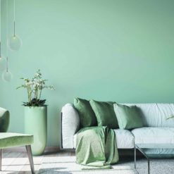 Glass Bubble Pendant Light- in a green living room- Styylish