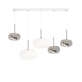 Linear Pebble Glass Suspension Lamp, G5, Handblown