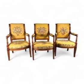 Antique Armchairs, A Set of Three, Directoire Style