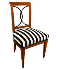 Set of 4 antique Biedermeier chairs- three-quarter view of one chair- Styylish