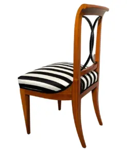 Set of 4 antique Biedermeier chairs- three-quarter view of one chair from the back- Styylish