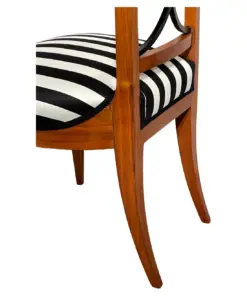 Set of 4 antique Biedermeier chairs- detail of the back legs of one chair- Styylish