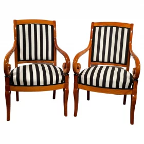 Pair of Antique Biedermeier Armchairs, 1820