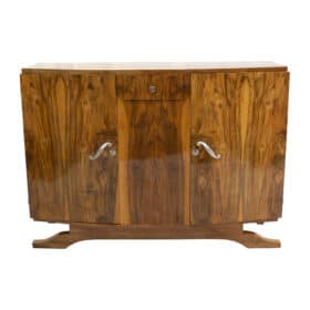 French Art Deco Sideboard, Walnut Veneer