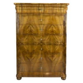 19th Century Biedermeier Chiffonier/ High Chest of Drawers, Walnut