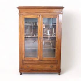 19th Century Solid Walnut Bookcase or Vitrine