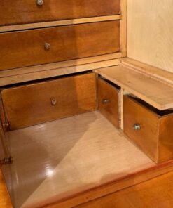 Neoclassical Biedermeier Secretary Desk - Inner Compartment and Drawers Close-Up - Styylish