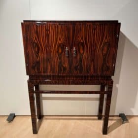 Art Deco Cabinet, Macassar Veneer, Mahogany, France circa 1930