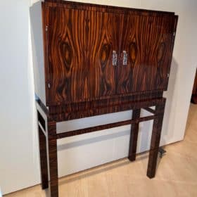 Art Deco Cabinet, Macassar Veneer, Mahogany, France circa 1930