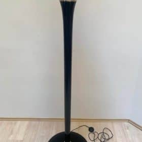 Floor Lamp, Art Deco Style, Black Lacquer and Nickel