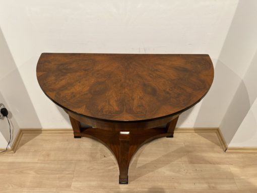 Biedermeier Demi-Lune Console Table - Walnut Star Veneer - Styylish