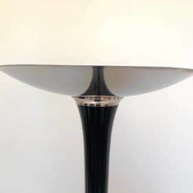 Floor Lamp, Art Deco Style, Black Lacquer and Nickel