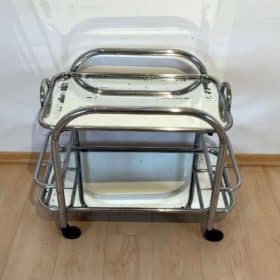 Art Deco Bar Cart, by Robert Mallet-Stevens, Chromed Steel, France circa 1925