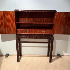 Art Deco Cabinet, Macassar Veneer, Mahogany, France circa 1930