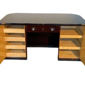 Bauhaus Desk by Erich Diekmann, Rosewood Veneer, Restored, Germany, 1920s