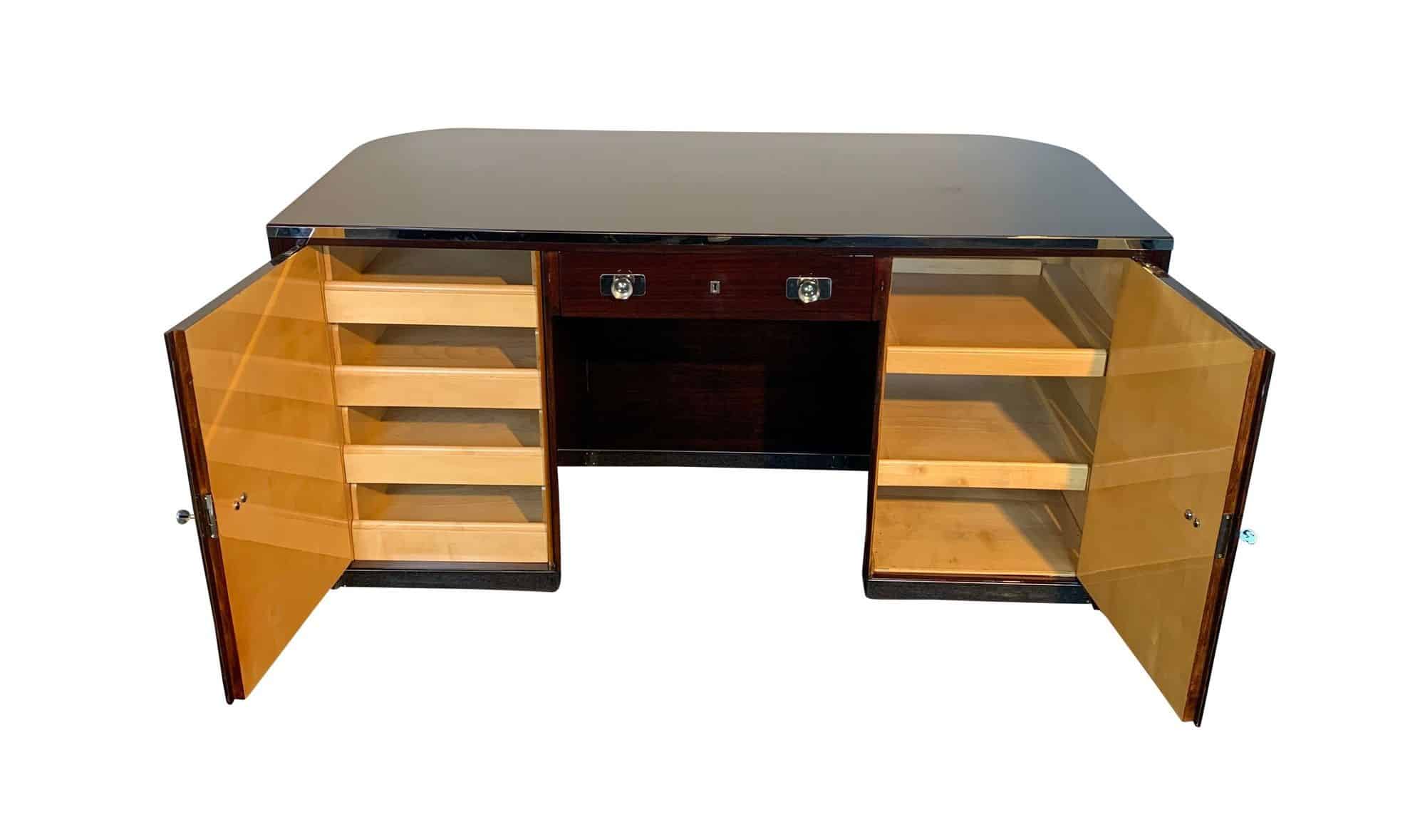 Bauhaus Desk by Erich Diekmann, Rosewood Veneer, Restored, Germany, 1920s - Image 5