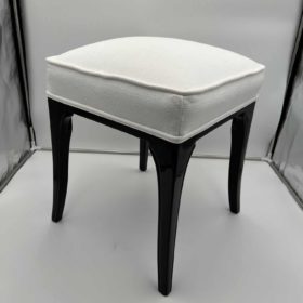 Art Deco Style Stool, Black Lacquered Oak, France circa 1940