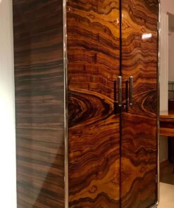 Two-Doored Art Deco Armoire - Palisander Veneer Side Detail - Styylish