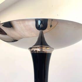 Floor Lamp, Art Deco Style, Black Lacquer and Nickel