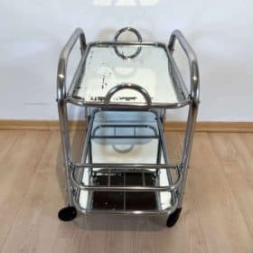 Art Deco Bar Cart, by Robert Mallet-Stevens, Chromed Steel, France circa 1925