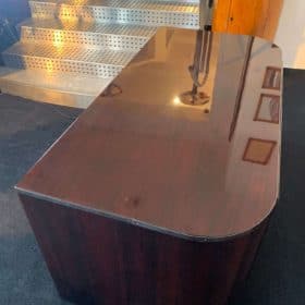 Bauhaus Desk by Erich Diekmann, Rosewood Veneer, Restored, Germany, 1920s