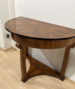 Biedermeier Demi-Lune Console Table - Side View Against Wall - Styylish