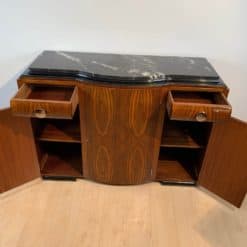 Walnut Art Deco Sideboard - Doors and Drawers Open - Styylish