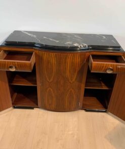 Walnut Art Deco Sideboard - Doors and Drawers Open - Styylish