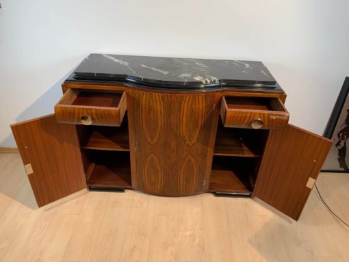 Walnut Art Deco Sideboard - Doors and Drawers Open - Styylish