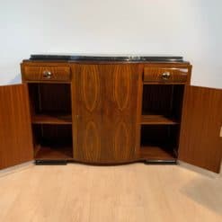 Walnut Art Deco Sideboard - Doors Open - Styylish