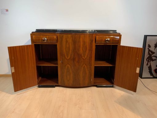 Walnut Art Deco Sideboard - Doors Open - Styylish