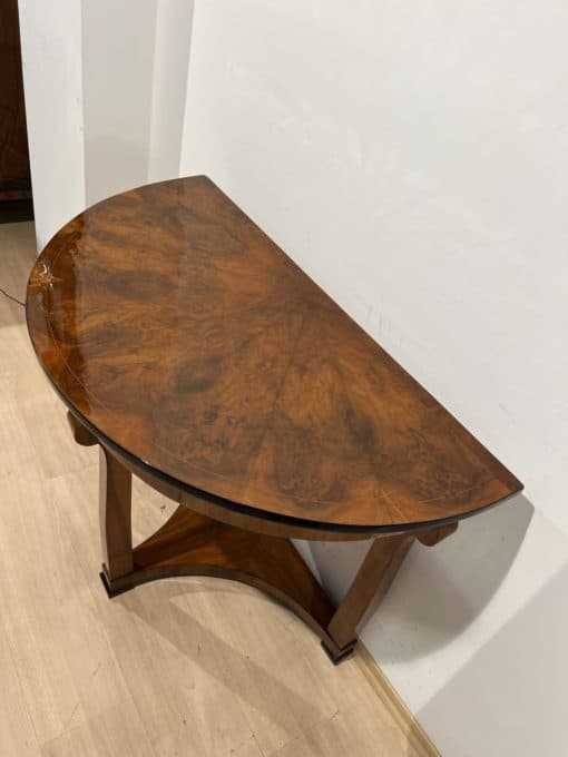 Biedermeier Demi-Lune Console Table - Veneer Detail - Styylish