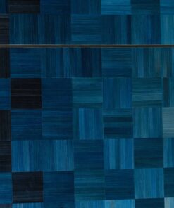 Natura Straw Marquetry cabinet- marquetry detail in blue- Styylish