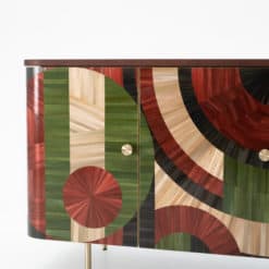 Solomia Straw Marquetry Credenza- left detail- Styylish