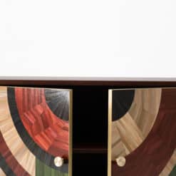 Solomia Straw Marquetry Credenza- doors open- Styylish