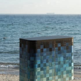 Natura Straw Marquetry Cabinet, Solomia Collection, RUDA Design