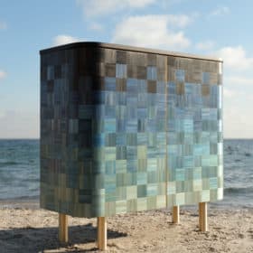 Natura Straw Marquetry Cabinet, Solomia Collection, RUDA Design