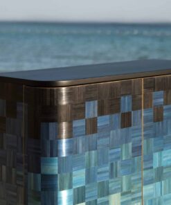 Natura Straw Marquetry cabinet- top side view- Styylish