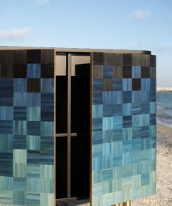 Natura Straw Marquetry cabinet- view of the center part- Styylish