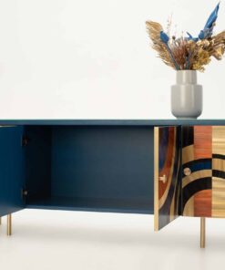 Solomia straw marquetry cabinet- inside view- Styylish